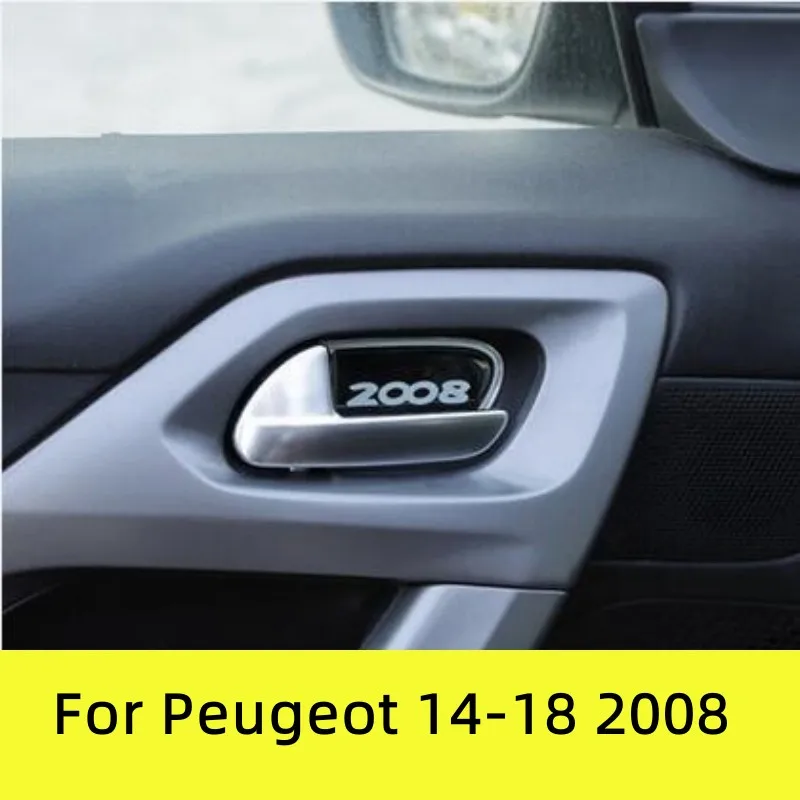 

For 14-18 Peugeot 2008 interior handle decoration stickers door bowl stickers interior modification
