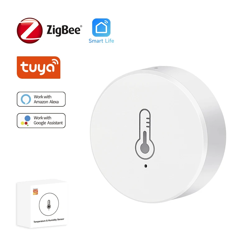 Смарт-датчик температуры и влажности Tuya ZigBee Термометр-Гигрометр с питанием от