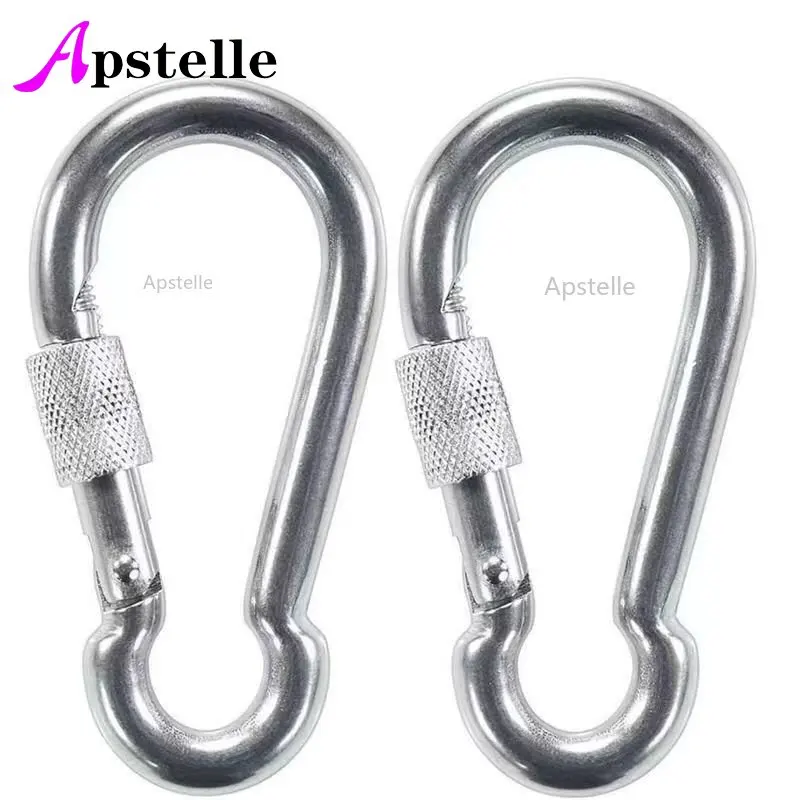

1pcs Stainless Steel 304 Carabiner Carbine Snap Hook Key-Lock Various Sizes Carabiner Keychain for Climbing Camping Safety Hook