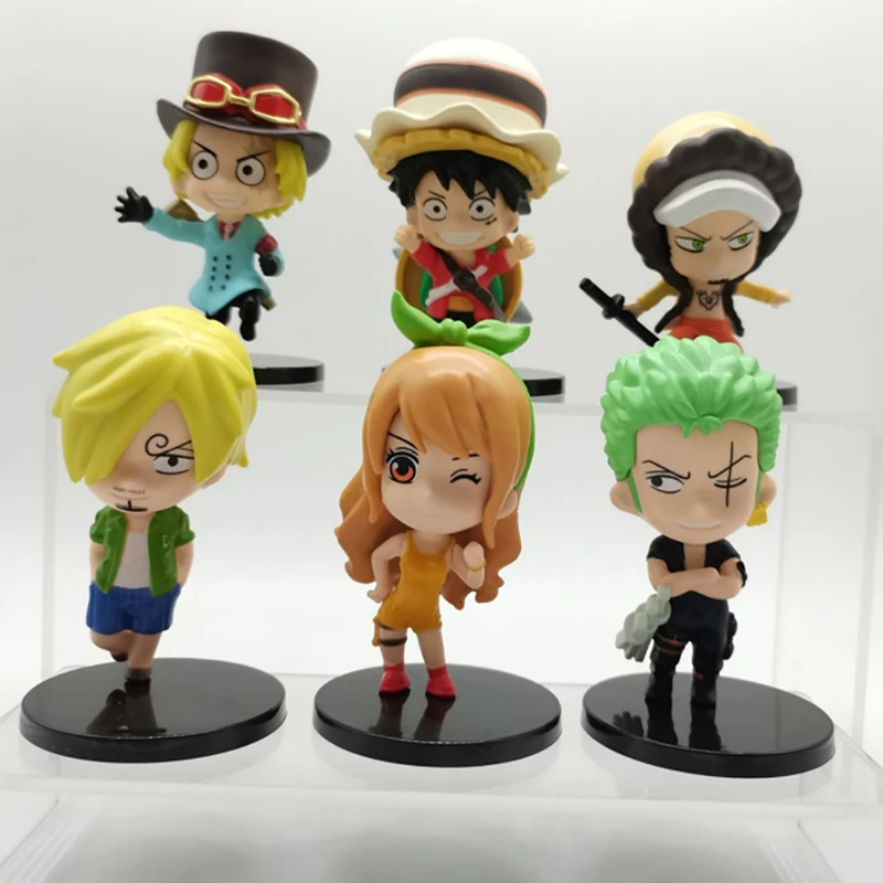 

6pcs One Piece Figures Luffy Law Sabo Sanji Zoro Nami Anime Model Toys Birthday Gifts Anime Handmade Decoration