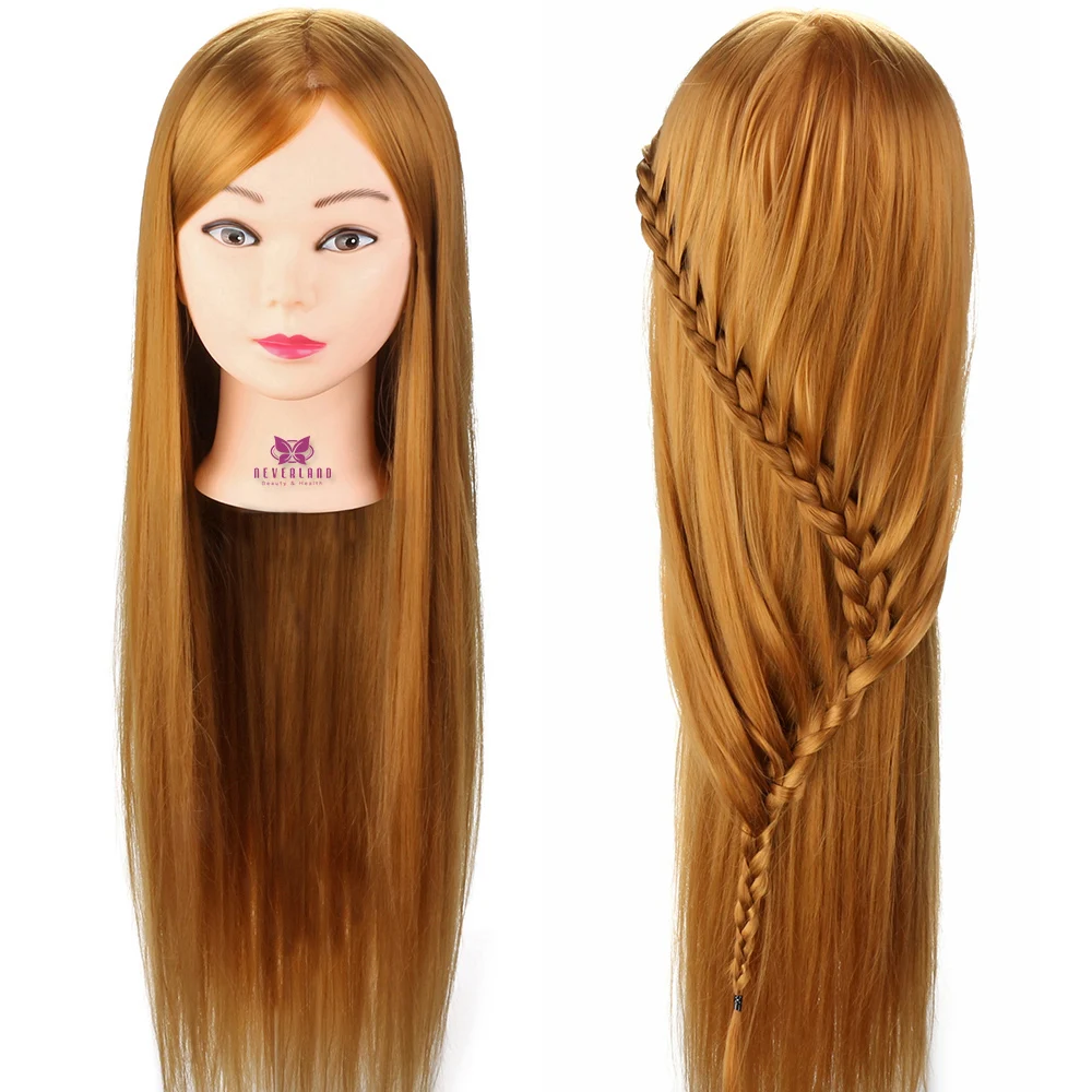 Тренировочный манекен головы блонд для парикмахерских 30 дюймов 75 см