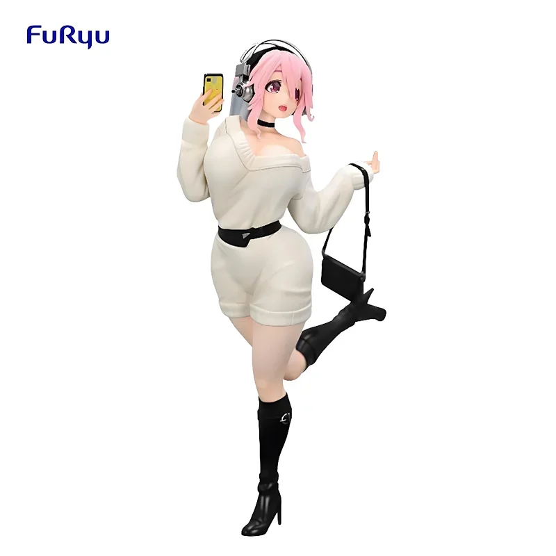 Фото Оригинальные фигурки FURYU SUPER SONICO Winter Memories из ПВХ, 21 см, аниме-фигурки, игрушки, коллекционные подарки для детей, украшение для рабочего стола №1