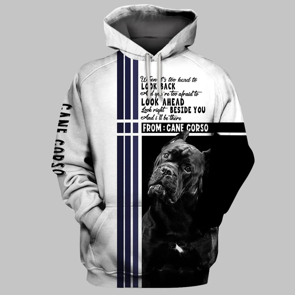 

CLOOCL Cane Corso Hoodies 3D Graphic Dog Beside You Sweatshirt All Printed Pocket Men Hoodie Casual Harajuku Sportswear