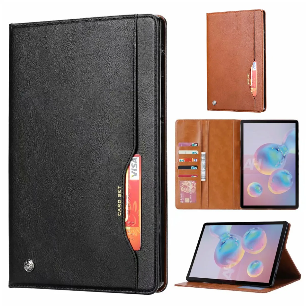 

Classic PU leather Business Tablet Case For Samsung TAB S7 FE/PLUS S6 Lite s5e A7 A7Lite A8 A8.4 T290 T307 Flip Support Shell