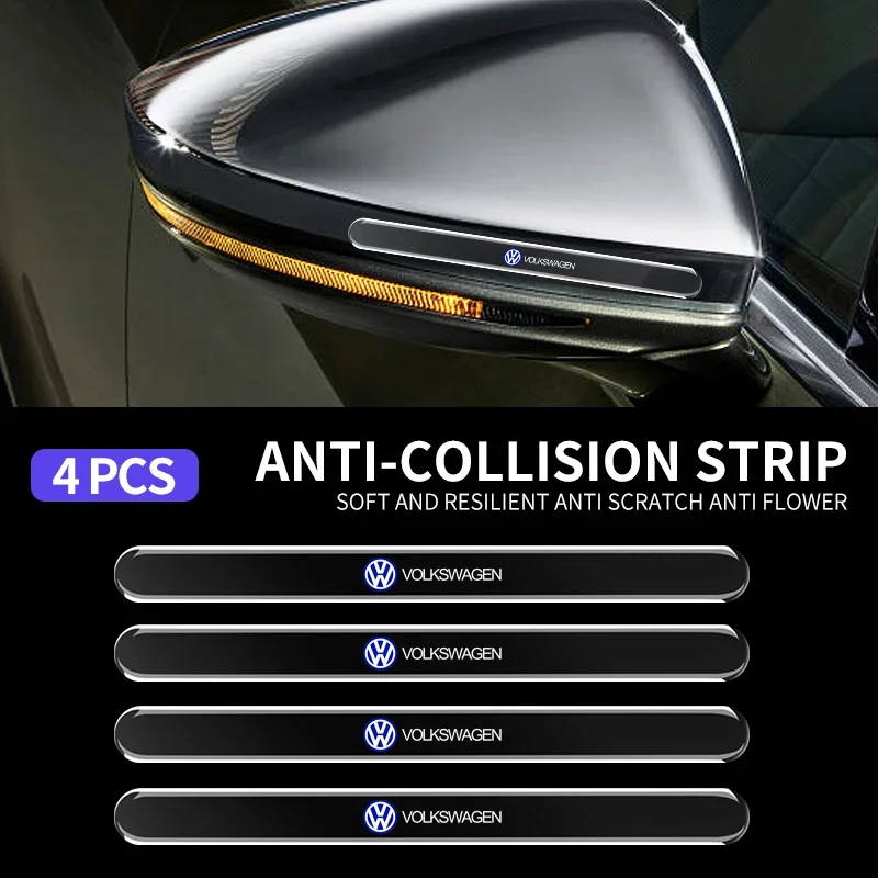 4 шт. наклейки на дверные ручки автомобиля прозрачная защитная пленка для Volkswagen GTI