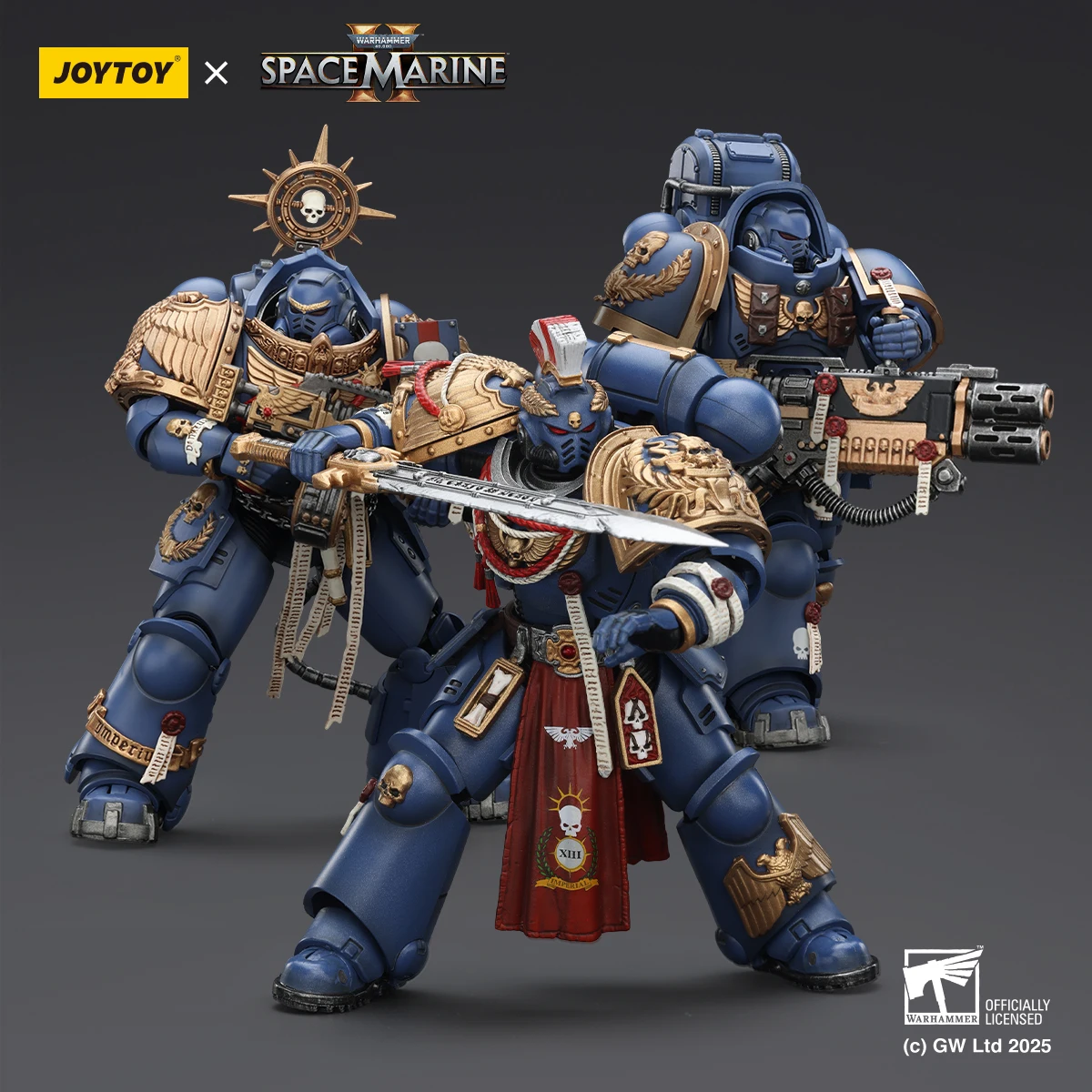 Фото Фигурка JOYTOY Warhammer 40K 1/18 Ultramarines Heavy Relic Primus Armor Artificer: Воин-артификер в броне Relic, модель для сборки, игрушка №1