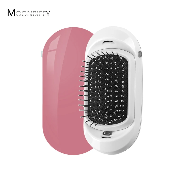 

2.0 Fashionic Mini Hair Straightener Protable Negative Ion Comb Anti-static Massage Straightening Comb Electric Hair Ionic Brush