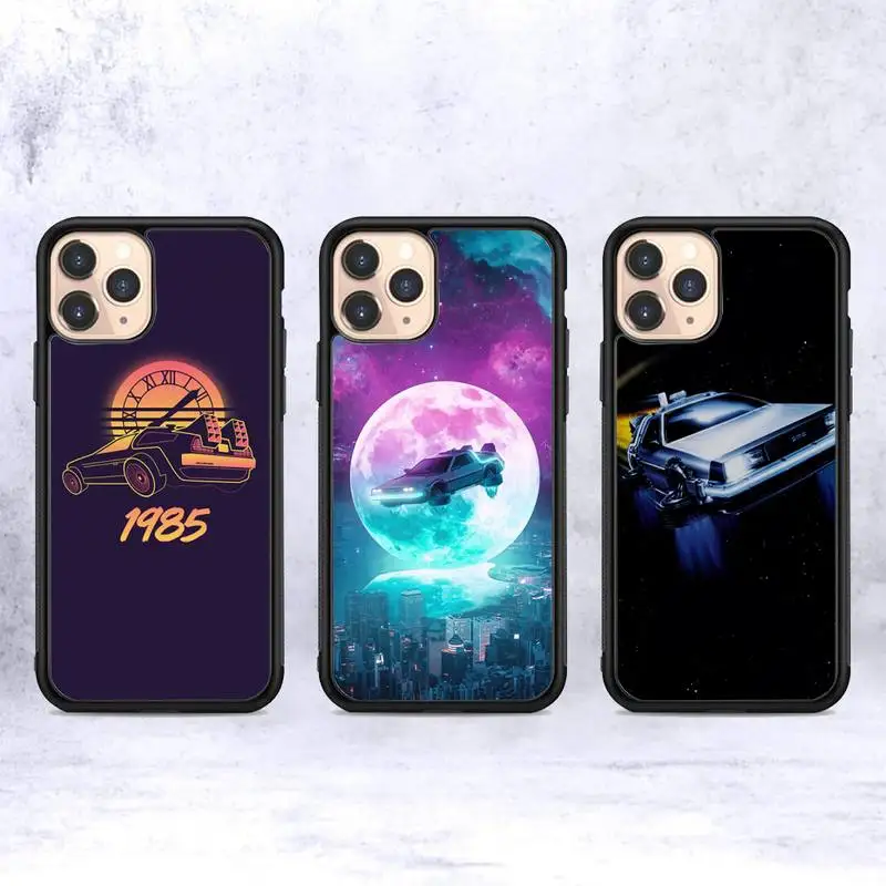 

Back To The Future Time Machine Phone Case Silicone PC+TPU Case for iPhone 11 12 13 Pro Max 8 7 6 Plus X SE XR Hard Fundas