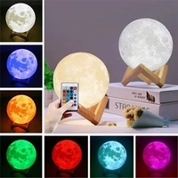 3d print moon lamp 16 colors change night light usbbattery powered moon lamp childrens gift lights night lamp for home