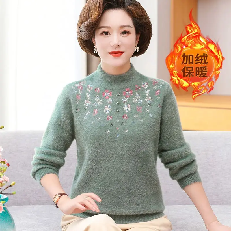 Женский свитер с высоким воротником зимняя бархатная утепленная внутренняя