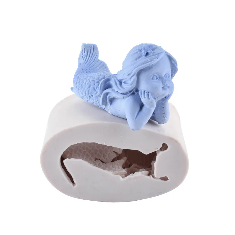 

3D Head In Hand Mermaid Silicone Mold Fondant Mould Handmade Soap Mold Cake Mold Moulds for Soap making M543