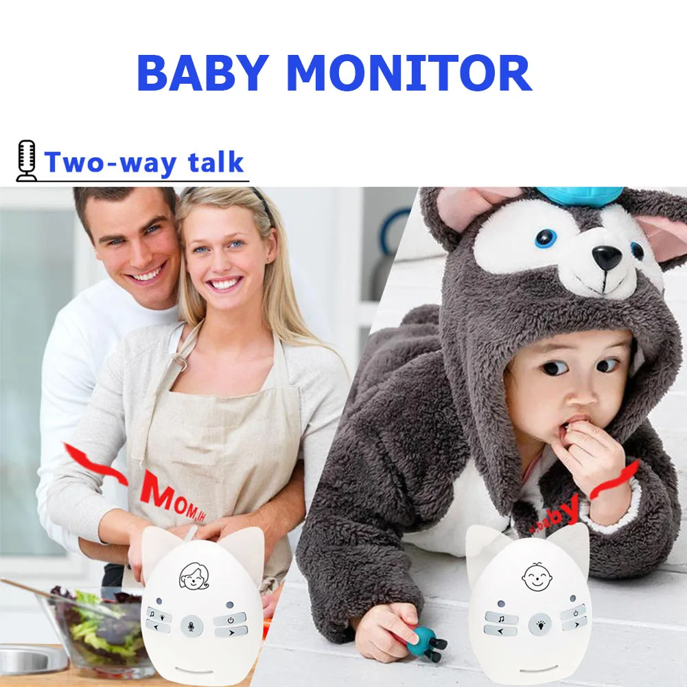 

Cute Wireless Baby Monitor Cry Alarm Reminder 2 Way Audio Talk Portable Mini Electronic Security System EU Plug