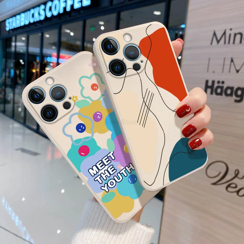 

For iPhone 13 Pro Max Case iphone 11 12 Pro XS Max XR 8 Plus 7 6S 12 Mini X SE 2020 Soft Covers Silicone Shockproof Funda Shell