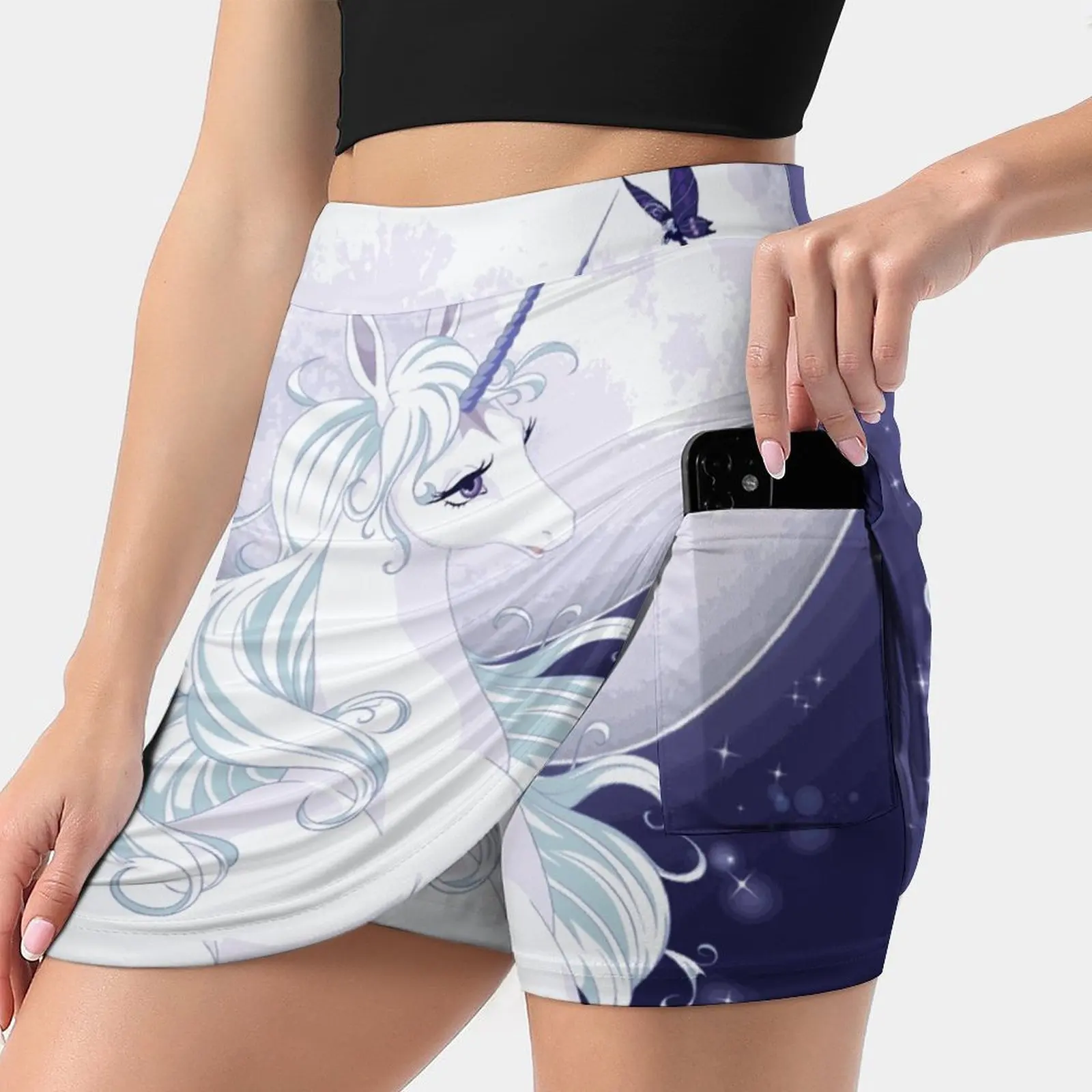 

Full Moon Unicorn Women's skirt Sport Skort Skirt With Pocket Fashion Korean Style Skirt 4Xl Skirts The Last Unicorn Unicorn