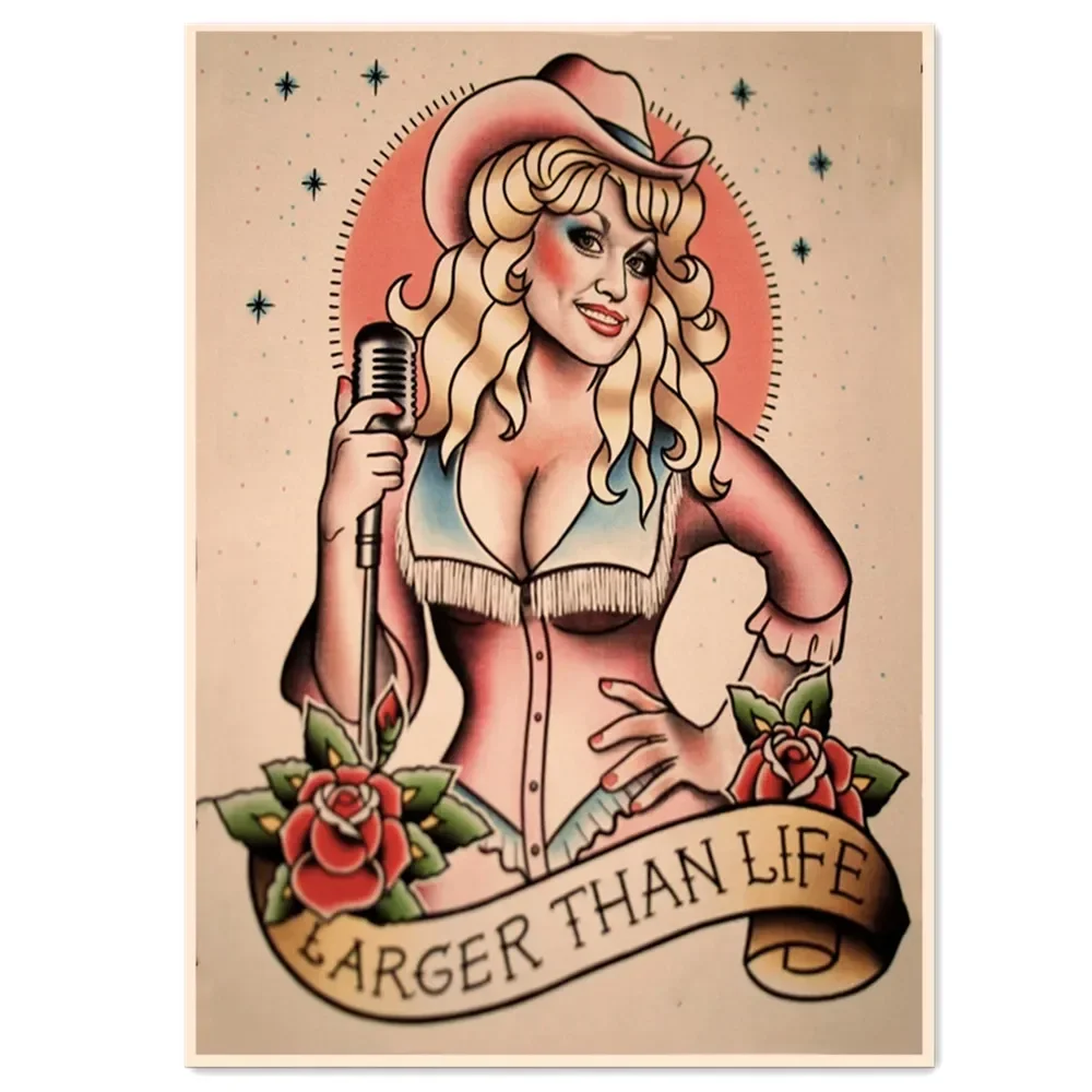 Изысканная татуировка с рисунком настенная живопись винтажные постеры из