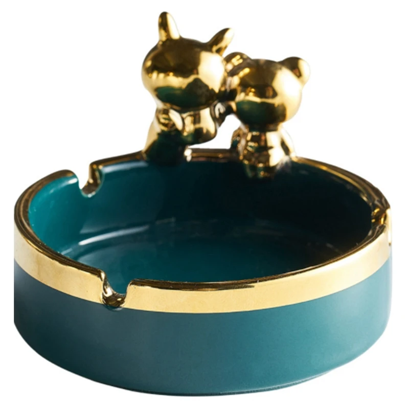 

Modern Ceramic Ashtray Black Green Portable Ashtray Living Room Desk Decoration Office Decoration Gift For Boyfriend