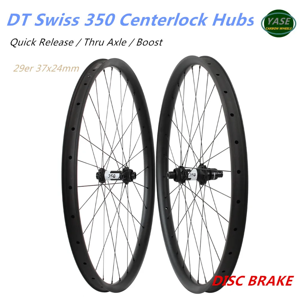 

29R MTB DT Swiss 350 Carbon Wheels 37x24mm Tubeless Disc Centerlock Straight Pull Hubs Mountain Bicycle Wheels MTB 29 Wheelset
