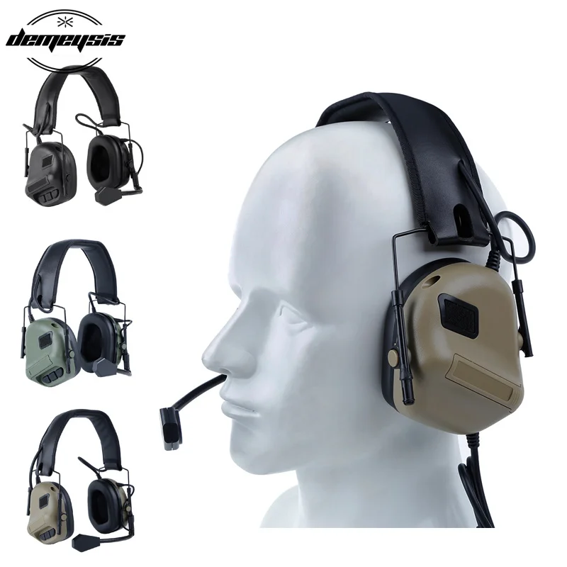 

Outdoor Tactical Sports Headsets Airsoft Headset Combat Wargame CS Headphone Use with PTT Head Wearing Headset