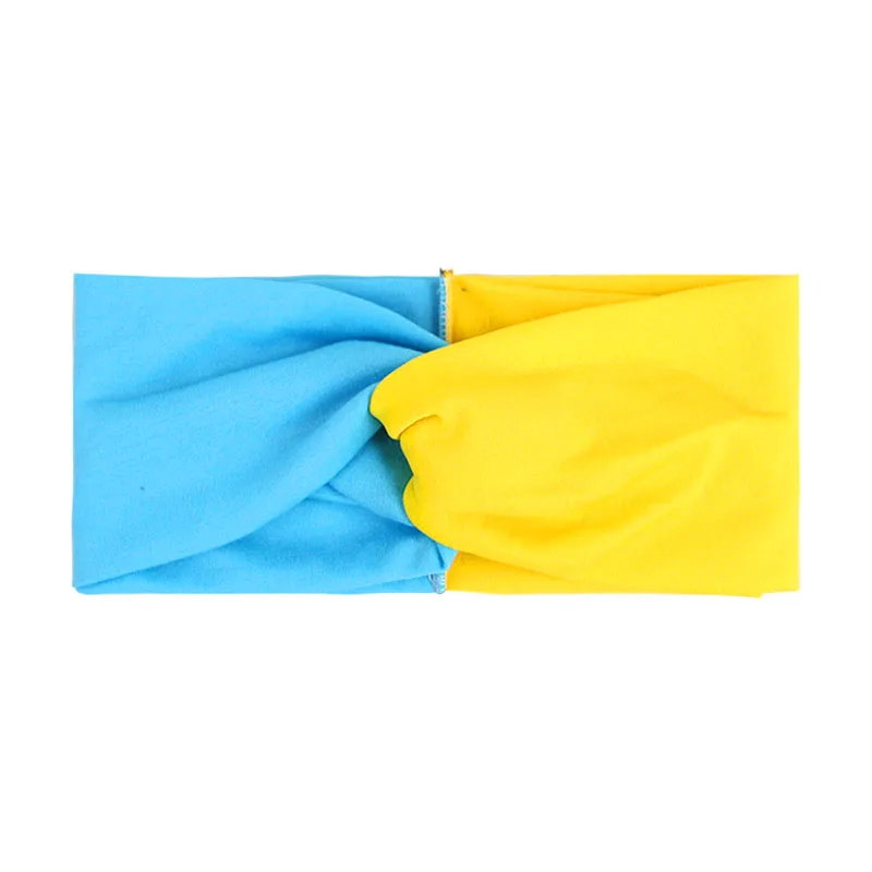 

Бандана с украинским флагом, ободок, аксессуары для волос для девушек, однотонный широкий тюрбан