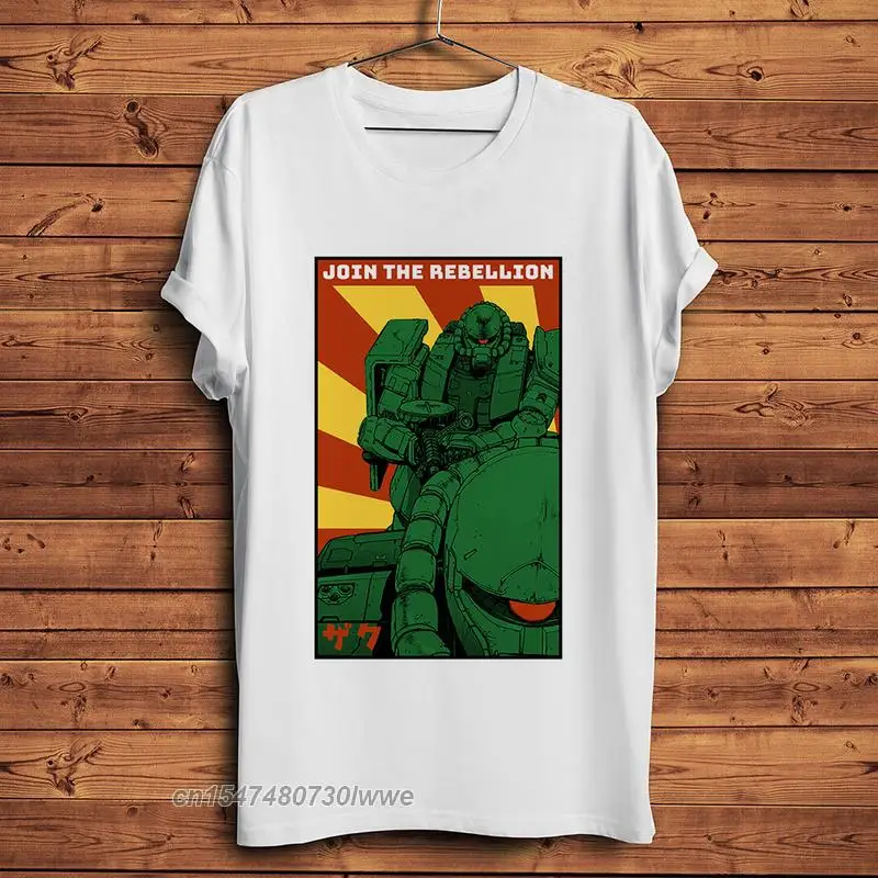 

Забавная аниме футболка Gundam Zaku, Мужская Праздничная Повседневная футболка, Японская уличная футболка унисекс с мангой