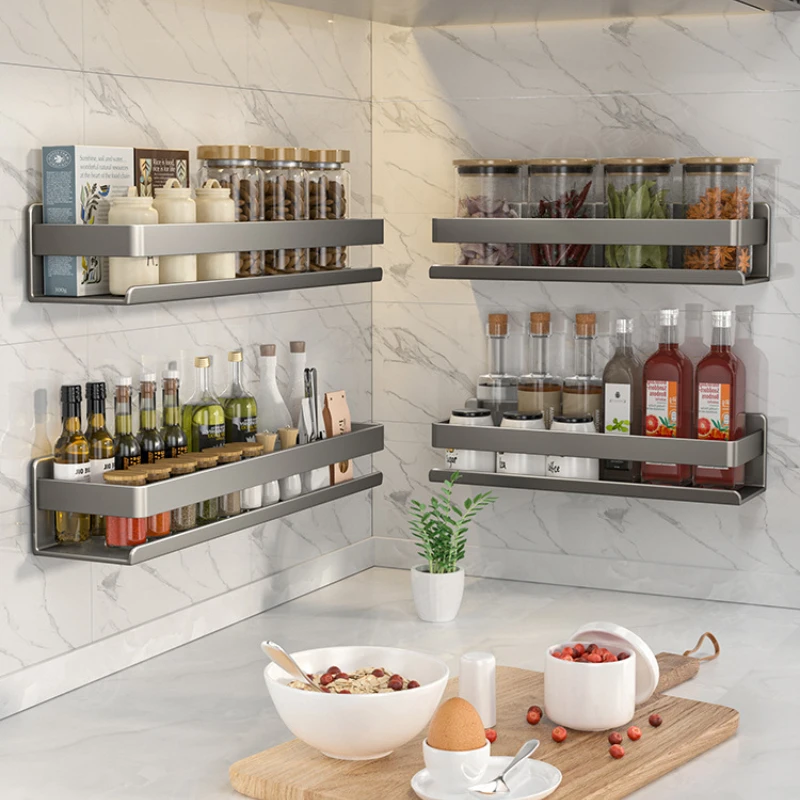 

Kitchen Storage Rack Wall Mounted Stainless Steel Spice Accessories Organizer Jars Bottles Holder Shelf Container Over Sink