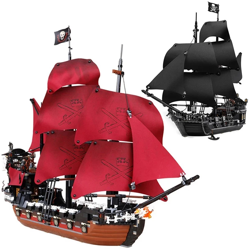 

Caribbean Pirate Ships Building Blocks The Black Pearl Bricks Set Queen Anne Revenge Ship Model Blocks Children Toys Kids Gift