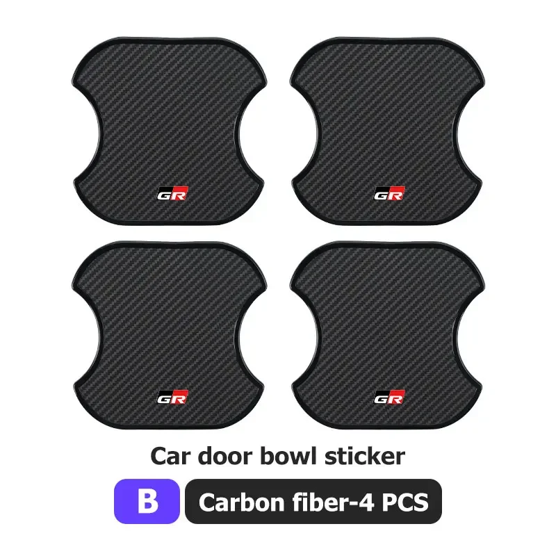 

4 шт., защитные наклейки на дверную ручку автомобиля, эмблема, наклейка, значок для Toyota GR Sport Gazoo Racing Yaris 86 Corolla Hilux Supra