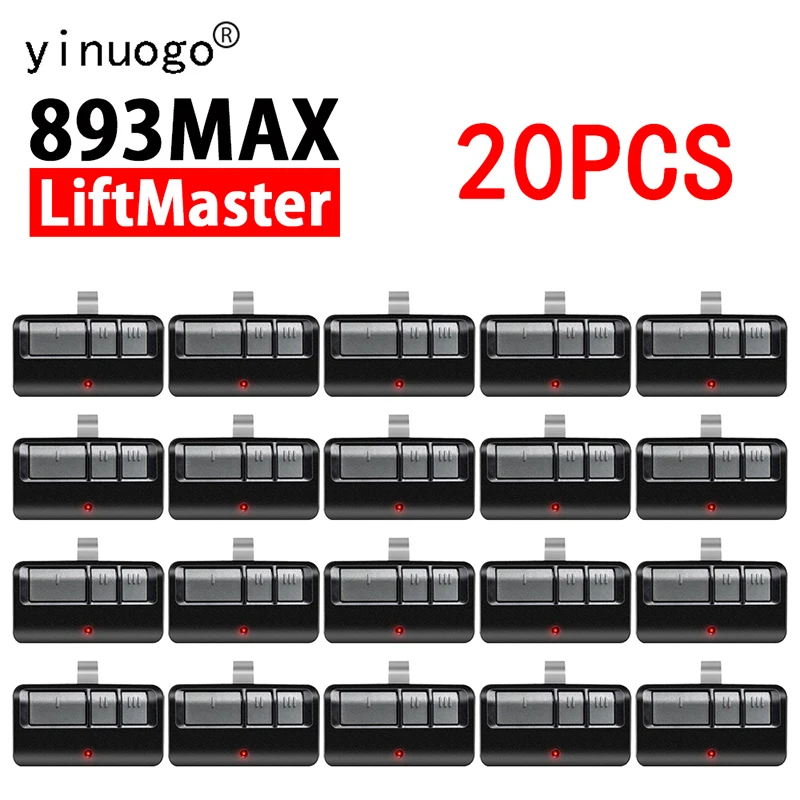 

20PCS For LiftMaster 893MAX 893LM 893LM 373LM 374LM Remote Control Garage Gate Opener Command Transmitter 310MHz 315MHz 390MHz