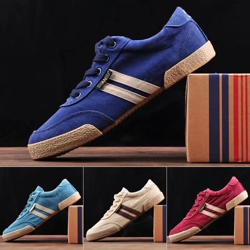 

Men's Sneakers Summer New Canvas Shoes Flat Shoes Lace-up Tide All-match Comfortable Breathable Casual Sports Shoes Cloth Shoes