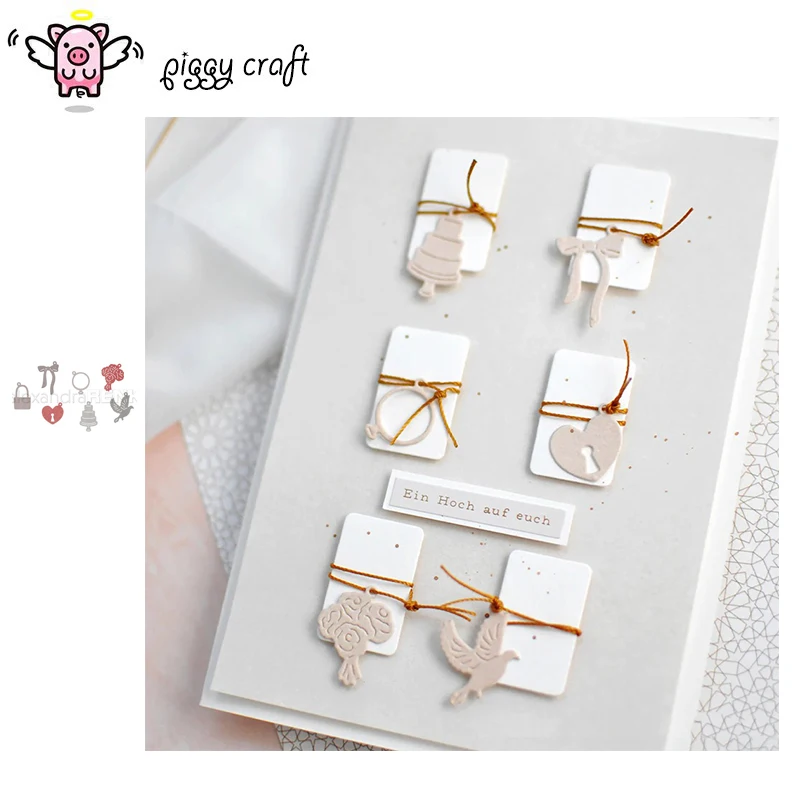 Фото Металлические вырубные формы Piggy Craft: маленькая цепочка, бирка, украшение, нож для скрапбукинга, трафареты, штампы для вырезания №1