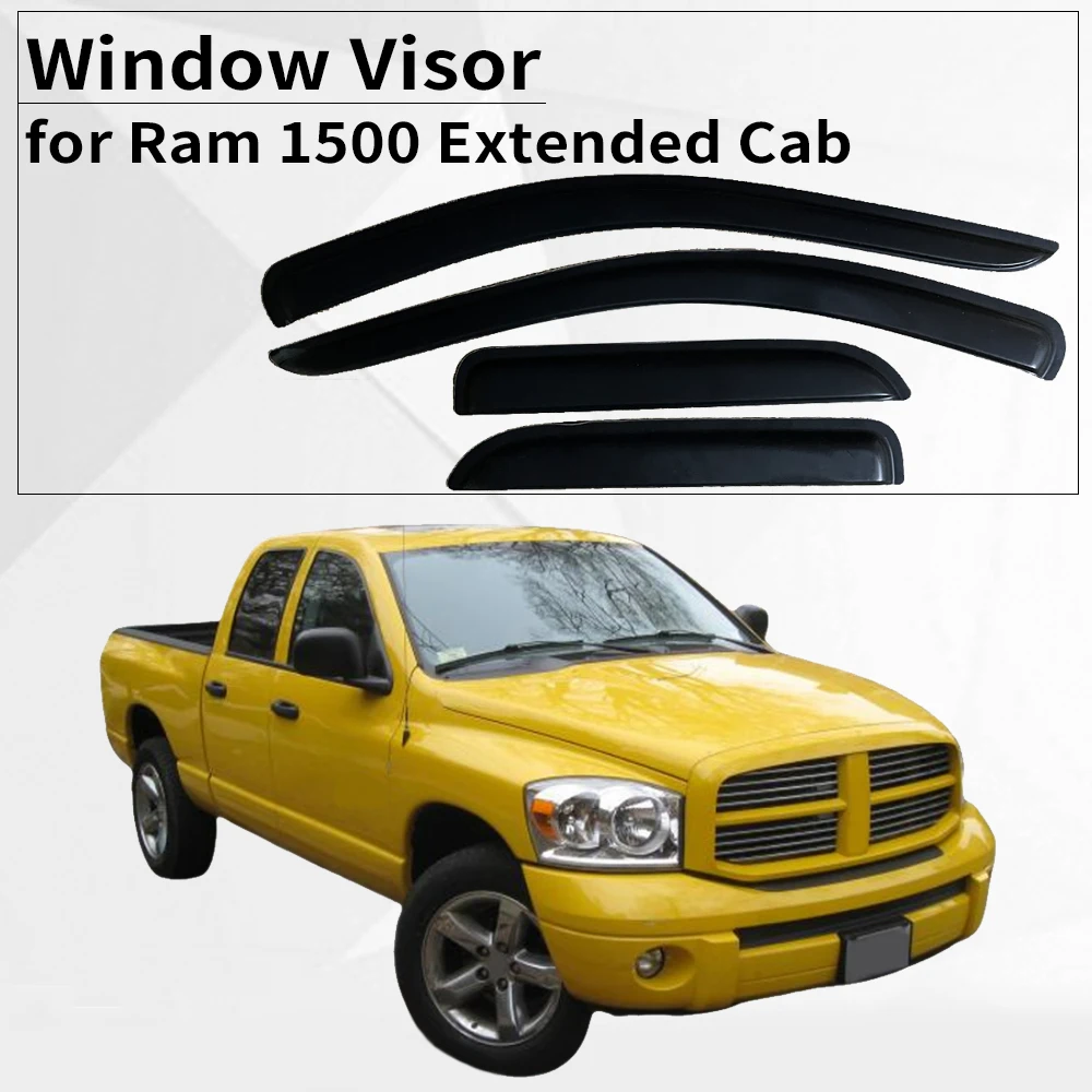 

Оконный козырек для Dodge Ram 1500 Extended Cab Quad Cab 2002 2003 2004 2005 2006 2007 2008, ветровые дефлекторы, защита от дождя, дверной козырек