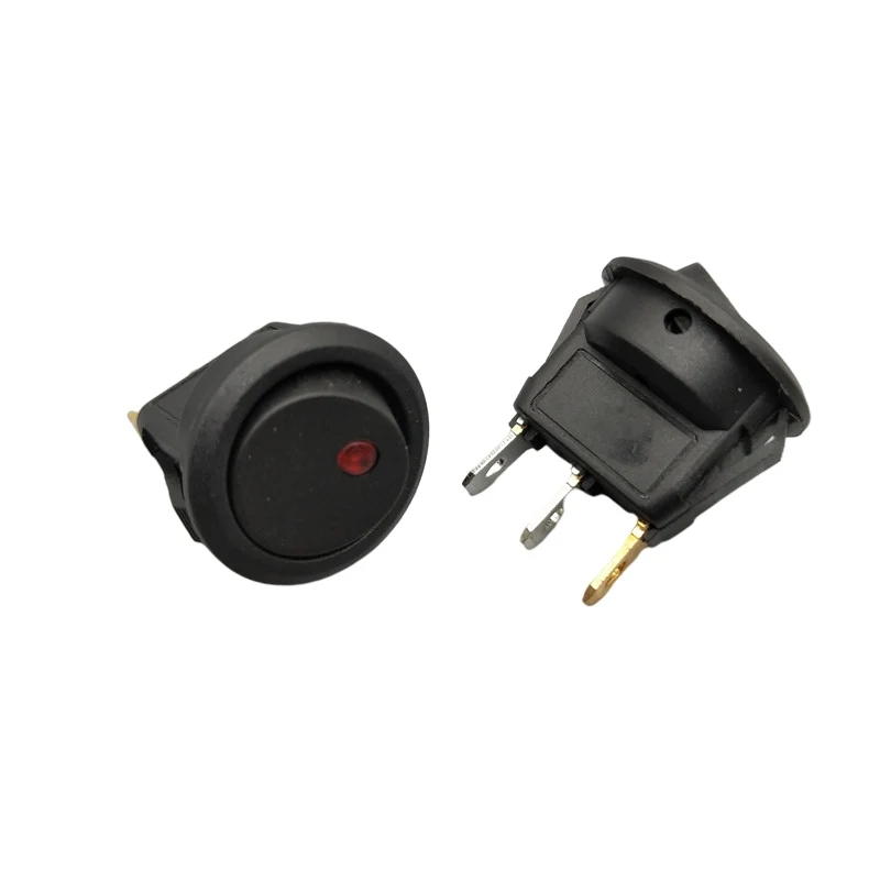 

20A 12V 220V Waterproof Rocker Switch LED Dot Light Car Boat Round ON/OFF SPST Switch