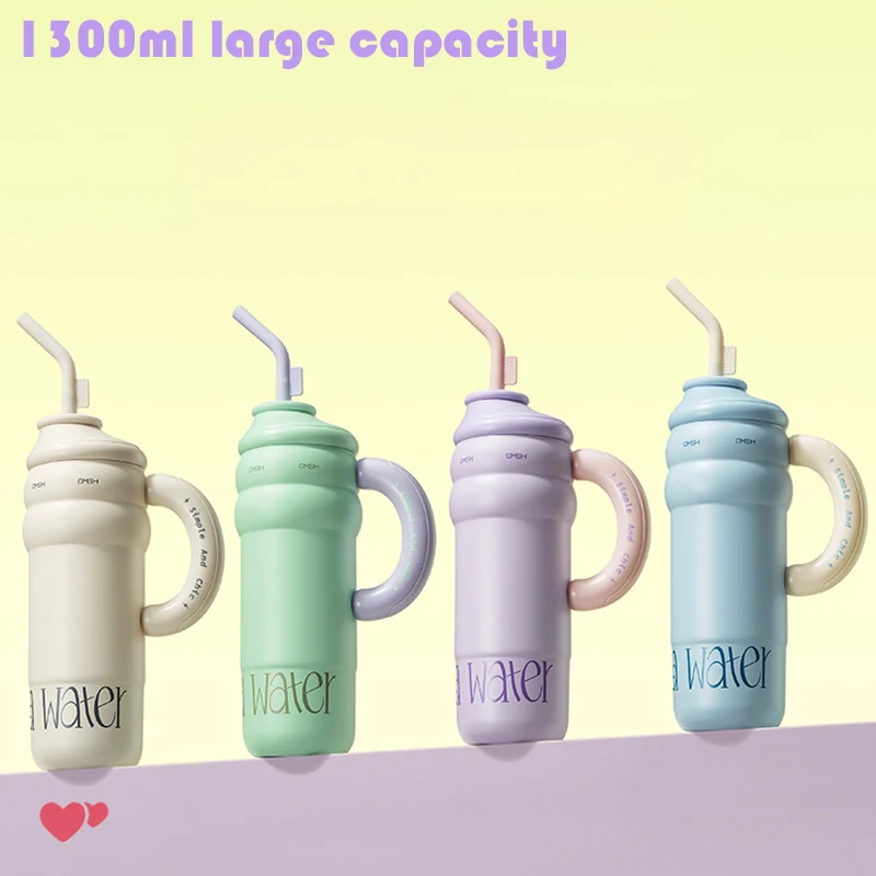 Фото 1300 мл кофейная чашка, термобутылка, нержавеющая сталь, двухслойная изоляция, кружка для холодных и горячих путешествий, вакуумная фляжка, приблизительно №1