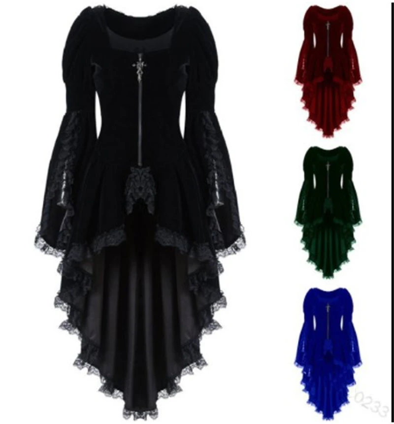 

Женское винтажное платье-смокинг, готическое платье в средневековом стиле, карнавальные костюмы с длинными рукавами, винтажное платье для косплея Лолиты