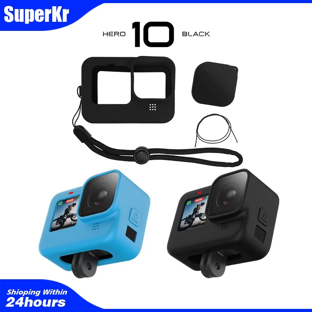 Силиконовый защитный чехол для GoPro Hero 10 9 Black Sleeve рамка с ремешком аксессуар Go pro |
