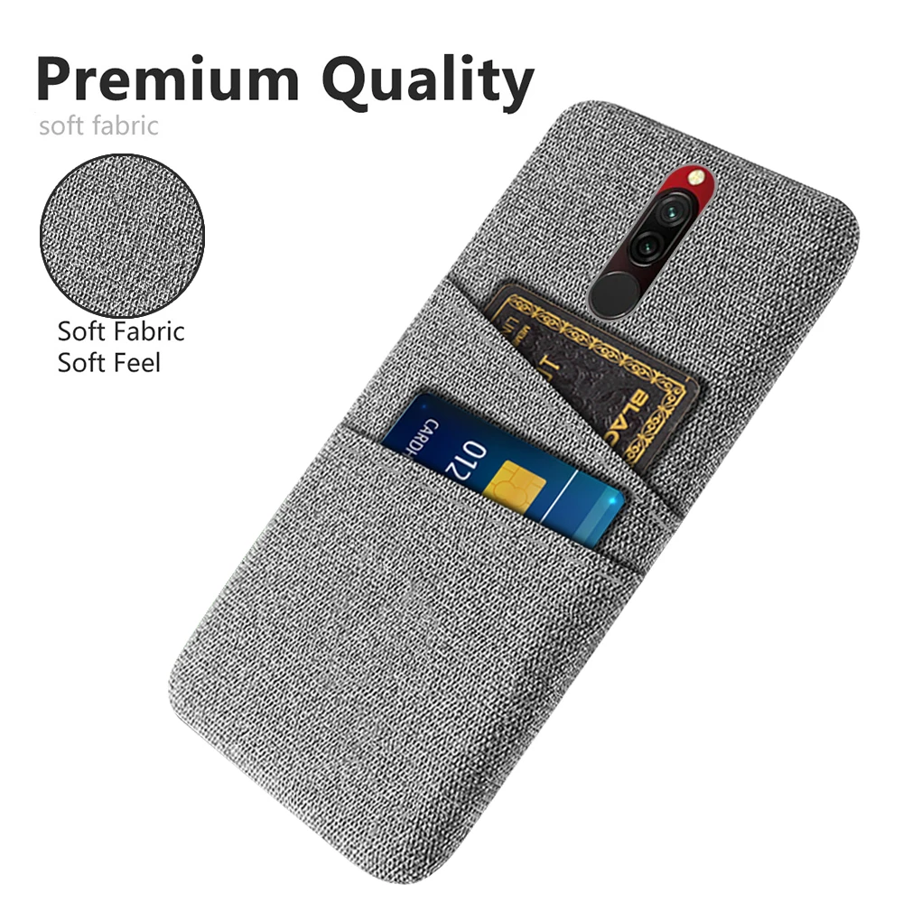 

For xiaomi redmi 8 redmi8a Funda Capa Redmi8A Dual Card Fabric Cloth Luxury Business Case For Xiaomi Redmi 8 Cover Wallet Coque
