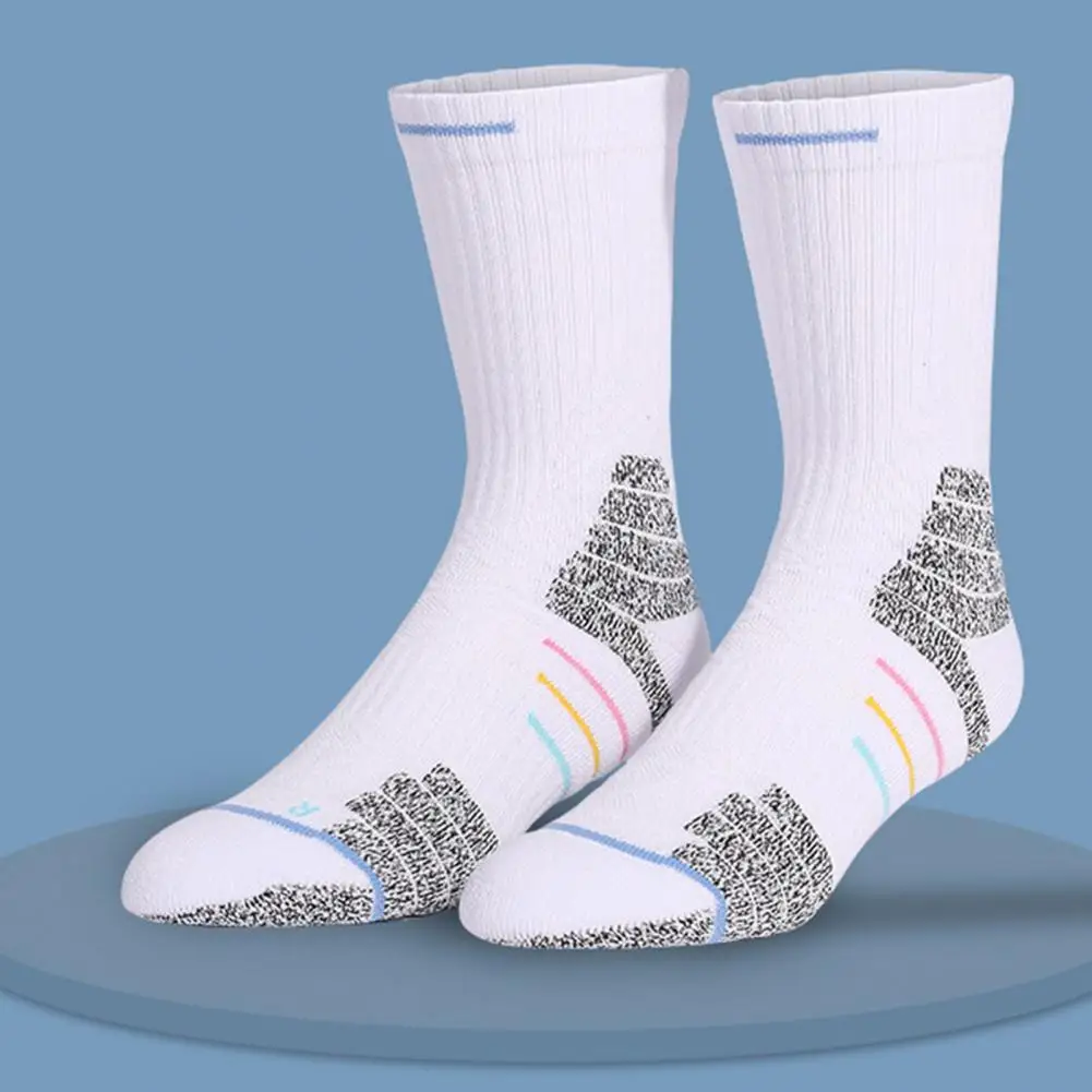 

1 Pair Practical Socks Cotton Sports Socks Non-slip Towel Bottom Sports Socks Foot Protector