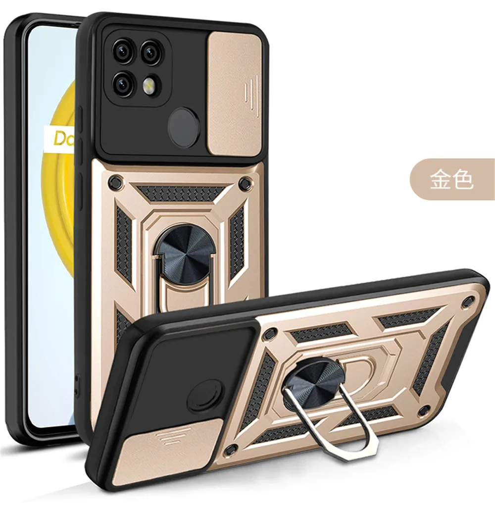 

For OPPO Realme C21 A16 A15 15S Realme 8 Pro 8i Reno 5 6 Z 5G For Realme C21 C21Y C11 Case Armor Slide Lens Protection Cover