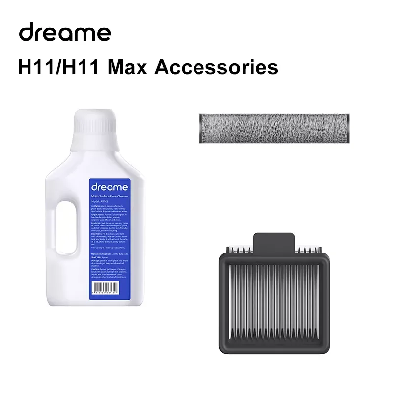 

NEW2023 Dreame H11 / H11 Max Vacuum Cleaner Official Accessories, Cleaning Fluid, Detergent, Filter, Roller Brush Replacement Pa