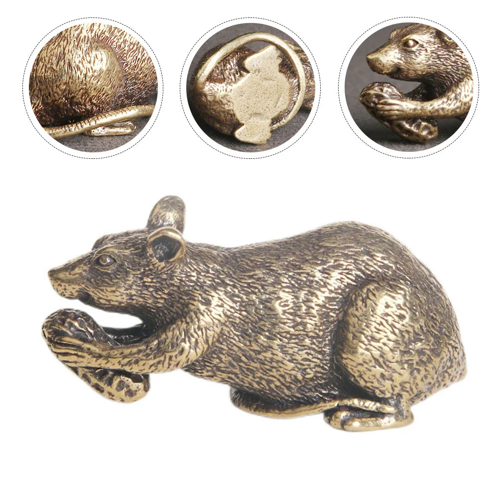 

Figurine Statue Rat Animal Brass Shui Feng Sculpture Wealth Chinese Figurines Decor Zodiacmini Prosperity Statues Figure Luck