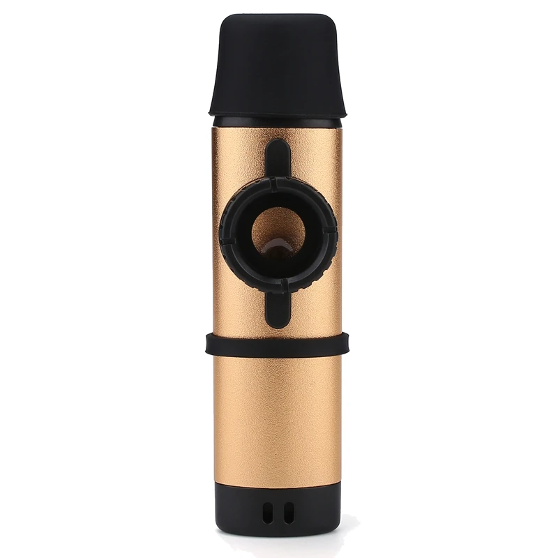 

1 Piece Metal Kazoos Instrument Wood Kazoo Diaphragm Mouth Music Gift Good Companion For Ukulele, Violin, Guitar, Piano Gold