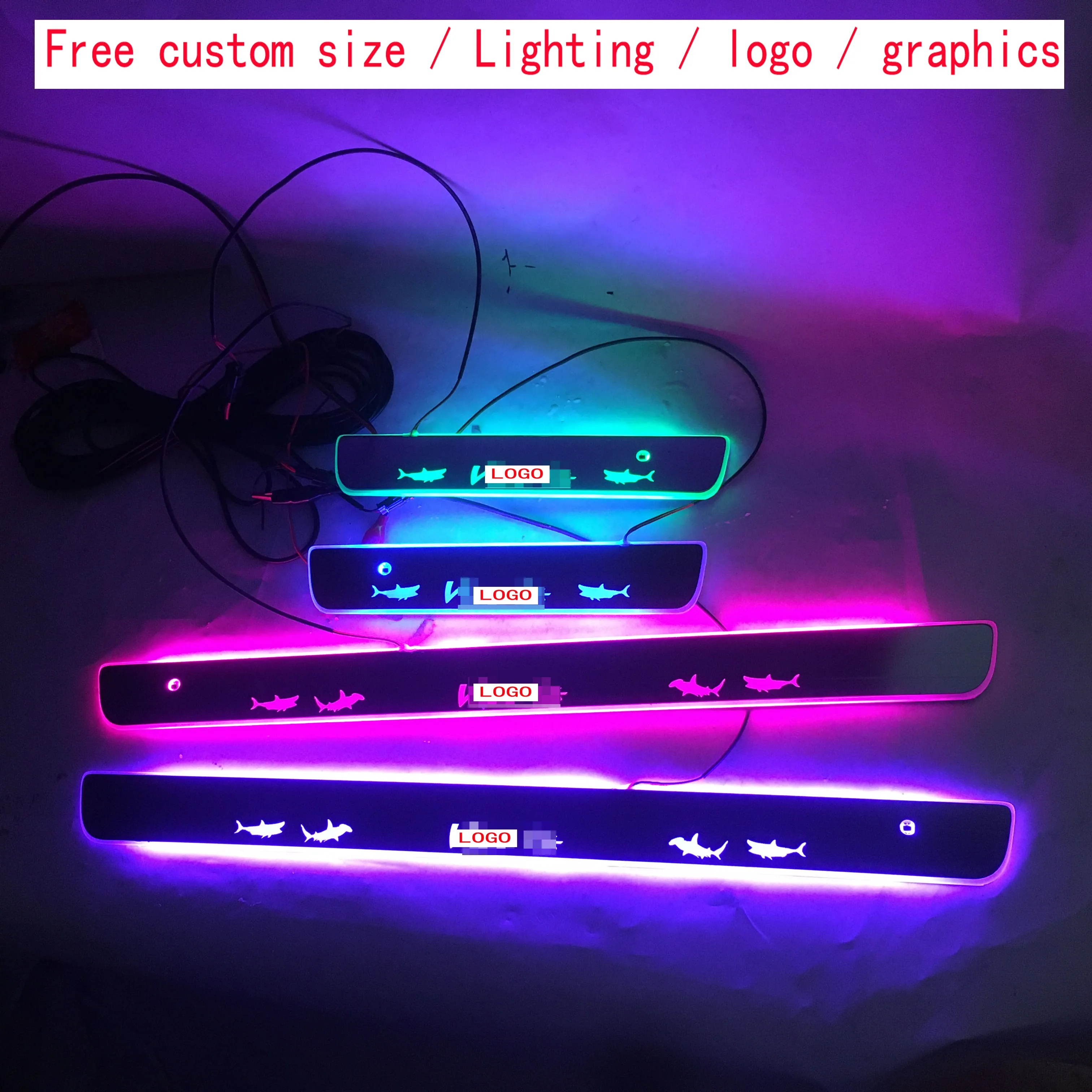 

4pcs/set Dynamic Lighting Vehicle Threshold/led streamer door sills/Waterproof LED welcome pedal sill strip for Toyota Vitz