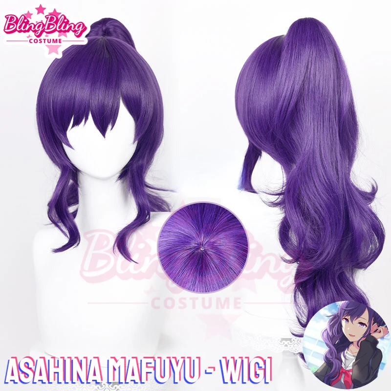 

Asahina Mafuyu Cosplay Wig Project Sekai Colorful Stage Asahina Mafuyu Wig Mfy Purple Long Ponytail Cosplay Wig