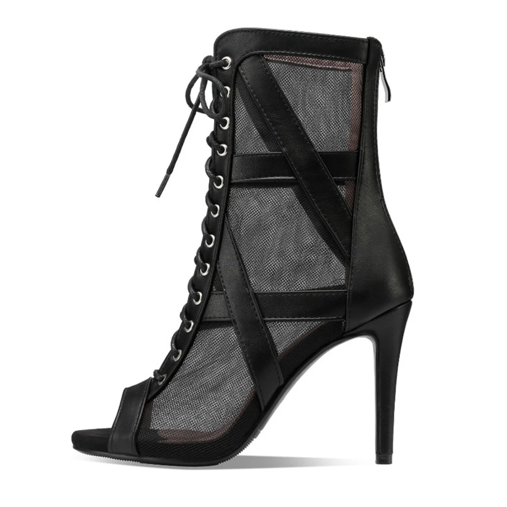 2022 High Quality Leather Dance Booties Rubber Outsole Latin Ballroom Dancing Shoes Women Salsa Party Dance Shoes