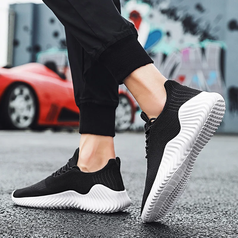 JIEMIAO New Trend Men Sneakers Mesh Breathable Sport Shoes Light Running Shoes Comfortable Athletic Training Footwear
