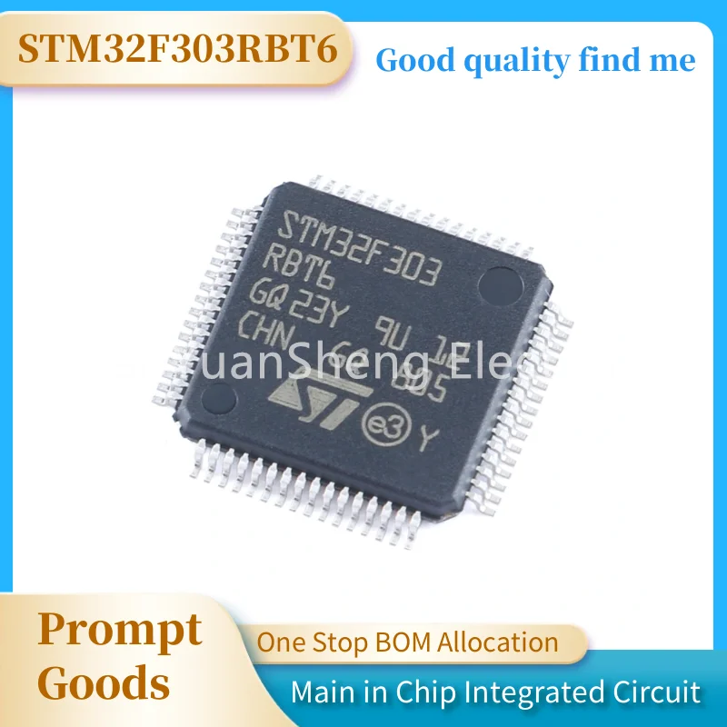 

STM32F STM32F303 STM32F303RBT6 LQFP-64 Cortex-M4 32-bit Microcontroller MCU 72MHz 128KB Flash RAM 32KB 32F303RBT6 LQFP64 IC