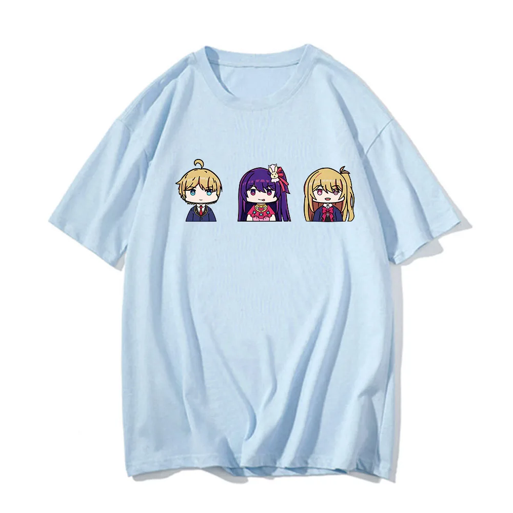 

Oshi No Ko T-shirts Women/men Japanese Anime Short Sleeve Tshirts 100% Cotton Hot Cartoon T Shirts Idol Ai Aqua Ruby Kawaii/Cute