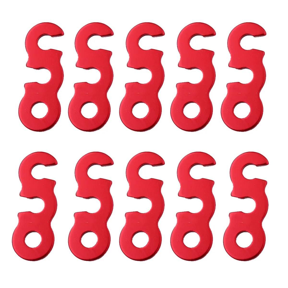 

10pcs Quick Release Shelter Awning Tent Alloy Wind Rope Buckle Stopper(Red-S)