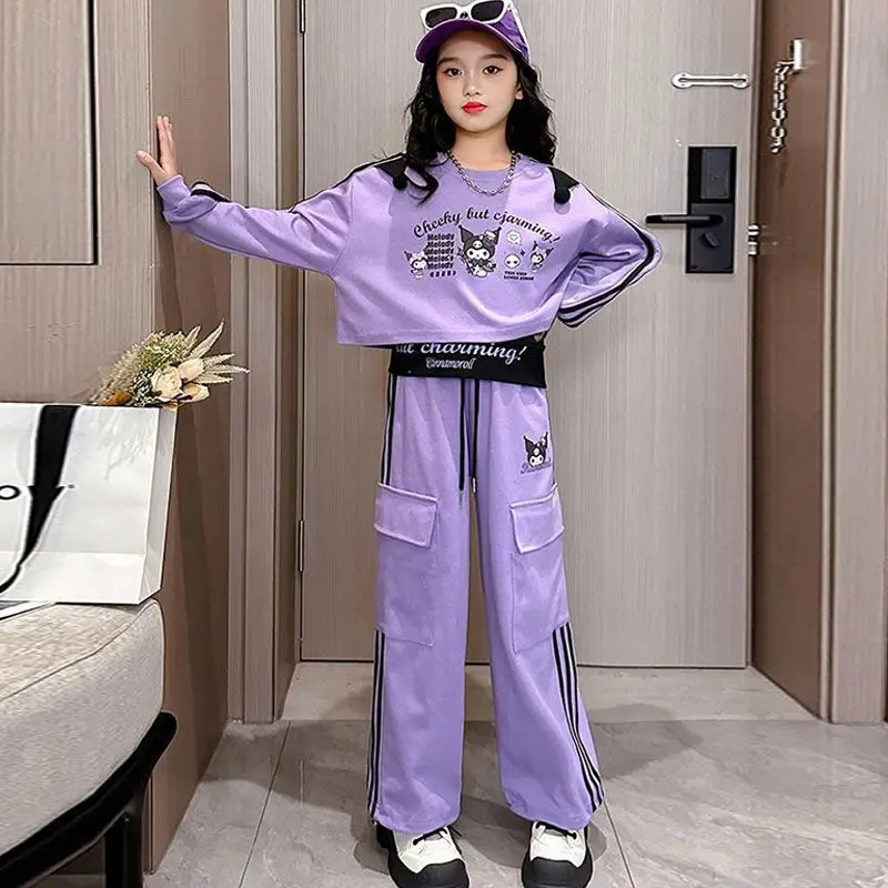 

Sanrio Children My Melody Hoodie Suit Anime Figure Cinnamoroll Spring Autumn Overalls Sportswear Coat for Girls Cartoon Cute Hot
