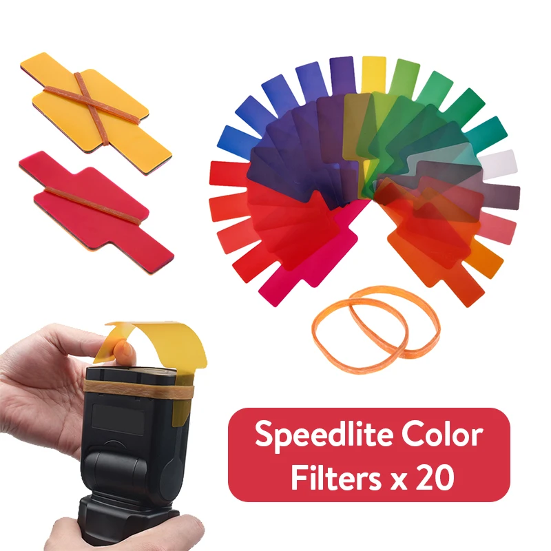 

20Pcs Flash Speedlite Color Gels Filters Cards For Canon For Nikon Yongnuo DSLR Camera Photographic Gels Filter Flash Speedlight